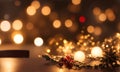 Christmas lights.new year background with warming of luminate light. warmlight background. warm brown bokeh lights background. Royalty Free Stock Photo