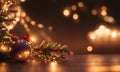 Christmas lights.new year background with warming of luminate light. warmlight background. warm brown bokeh lights background. Royalty Free Stock Photo