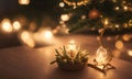 Christmas lights.new year background with warming of luminate light. warmlight background. warm brown bokeh lights background. Royalty Free Stock Photo