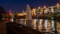 Christmas lights at night in the Country Club Plaza in Kansas City