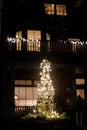 TORONTO, ONTARIO, CANADA - JANUARY 15, 2021: CHRISTMAS LIGHTS OUTSIDE HOME IN ANNEX NEIGHBOURHOOD. Royalty Free Stock Photo