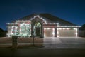 Christmas lights outside on a home Royalty Free Stock Photo