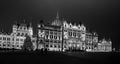 Christmas lights at the Parliament House in Budapest, Hungary. Royalty Free Stock Photo