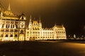 Christmas lights at the Parliament House in Budapest, Hungary. Royalty Free Stock Photo