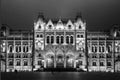 Christmas lights at the Parliament House in Budapest, Royalty Free Stock Photo