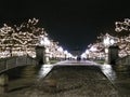 Christmas lights view in Prato della valle square Padova italy Royalty Free Stock Photo