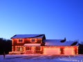 Christmas lights and residential house Royalty Free Stock Photo