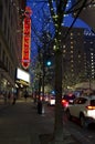 Christmas lights Seattle downtown night Royalty Free Stock Photo