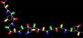 Christmas lights set. Decoration corner. Colorful string fairy light. Cartoon holiday festive xmas decor. Lightbulb glowing