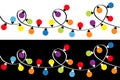 Christmas lights set. Holiday festive round xmas decoration. Colorful string fairy light set. Lightbulb glowing garland. Rainbow Royalty Free Stock Photo