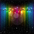 Christmas lights snow rainbow