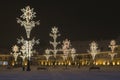 Christmas lights square of sibiu transylvania Royalty Free Stock Photo