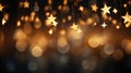 Christmas lights. Stars string in abstract defocused background.