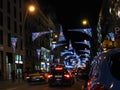 Christmas lights at street Royalty Free Stock Photo