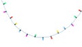 Christmas lights string isolated on white background With clipping path