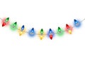 Christmas lights string isolated on white background Royalty Free Stock Photo