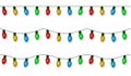 Christmas lights string vector, color garland set isolated on white. Garland balls seamless. Hanging Royalty Free Stock Photo