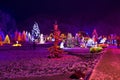 Christmas Lights In Town Park - Fantasy Colors