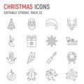 Christmas line icon set Royalty Free Stock Photo