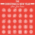 Christmas line icon set, new year signs Royalty Free Stock Photo