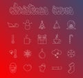 Christmas linear icons.