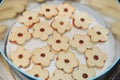 Christmas linzer biscuits Royalty Free Stock Photo