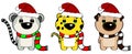 Christmas little kawaii animals character cartoon collection Royalty Free Stock Photo