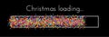 Christmas loading banner with colorful progress indicator.