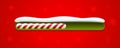 Christmas loading bar, festive countdown element with candy cane stripe progress and snow on top against a red background. Holiday Royalty Free Stock Photo