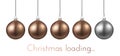 Christmas loading poster with progress bar made of Christmas bal