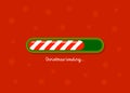 Christmas Loading. Red and green christmas candy cane style web progress bar on red background . Greeting card, web