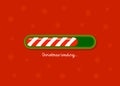 Christmas Loading. Red and green christmas candy cane style web progress bar on red background . Greeting card, web