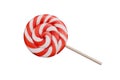 Christmas lollipop spiral shape isolated on white background