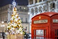 Christmas in London during night time Royalty Free Stock Photo