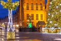 Fountain of Neptune in Gdansk at night, Poland Royalty Free Stock Photo