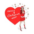 A christmas love card from a girl Royalty Free Stock Photo