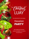 Christmas Luay, Hawaiian party invitation