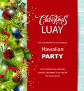 Christmas Luay, Hawaiian party invitation