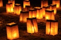 Christmas Luminarias in Santa Fe, New Mexico Royalty Free Stock Photo