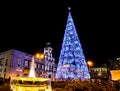 Christmas in Madrid. Christmas tree in Sol Square. Royalty Free Stock Photo