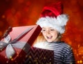 Christmas magic gift box Royalty Free Stock Photo