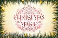 Christmas Magic Lettering Poster Background postcard typography invitation saying elegant