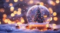 Christmas magic in a snow globe A festive scene with warmth and sparkle Royalty Free Stock Photo