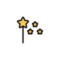 Christmas magic wand with stars flat icon. New Year decoration. Vector on isolated white background. EPS 10 Royalty Free Stock Photo