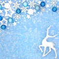 Christmas Magical Reindeer North Pole Background with Decorations Royalty Free Stock Photo