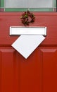 Christmas mail post red door.