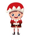 Christmas male elf with red suit icon