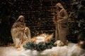 Christmas Manger scene with figures including Jesus