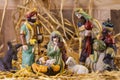 Christmas Manger scene with figurines Royalty Free Stock Photo