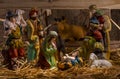 Christmas Manger scene with figurines Royalty Free Stock Photo